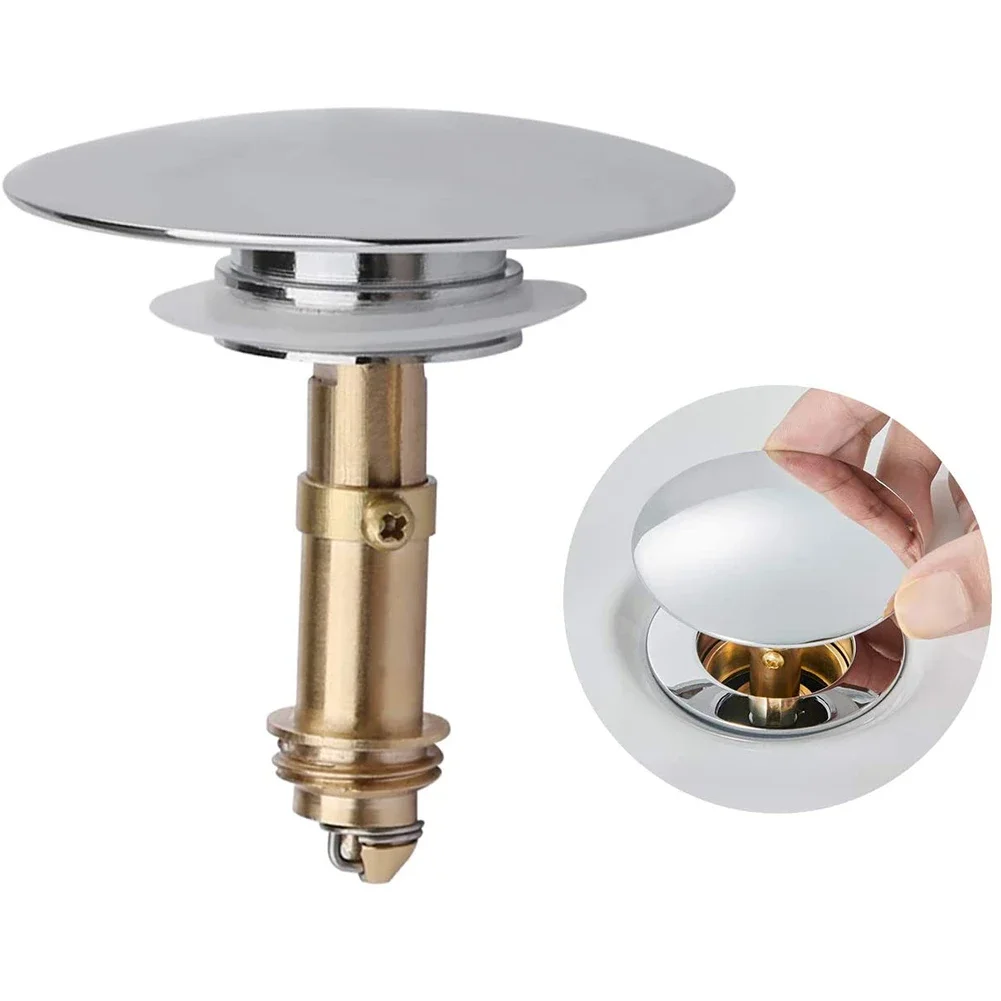 

Efficient Sink Drain Stopper, Copper Construction with Chrome Finish, Resistant to Detergents and Oils, Quick Water Drainage