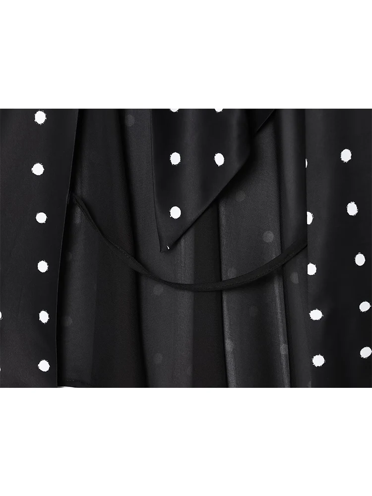 TFMLN Halter Top For Women Summer Off Shoulder Loose Sleeveless Polka Dot Shirt Sweet Casual Tops Chic Irregular Open Back Top image 6