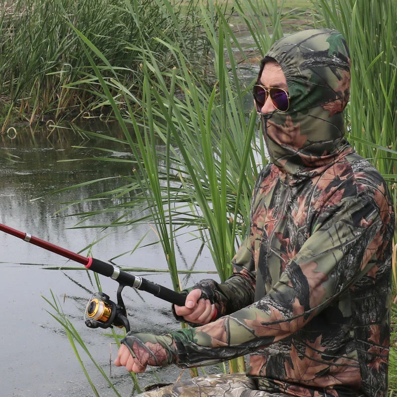 

Outdoor Fishing Photography Animal Bionic Camouflage Sunscreen Shirt Anti-Mosquito Hooded Quick-dry Breathable Coats