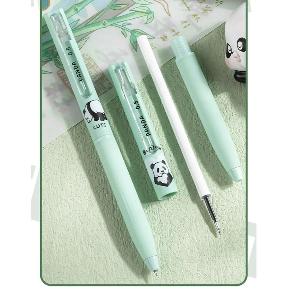 5PCS/Set Cartoon Panda Black Ink ST Tip Gel Pen Students Gift Press Ballpoint Pen Neutral Pen Stationery Writing Tools