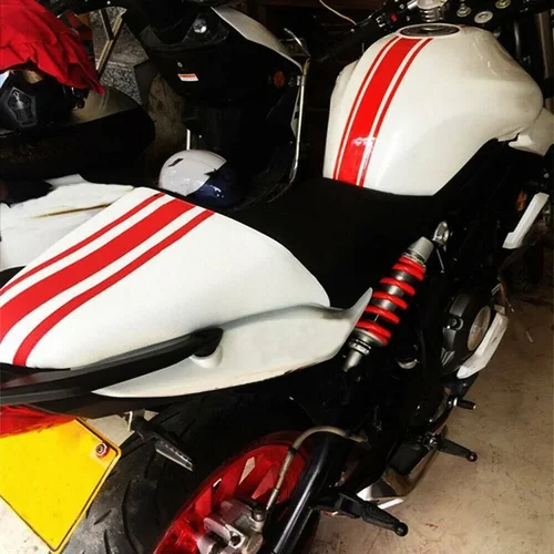 Imagen 2 del producto Creativo Universal motocicleta Tuning tanque carenado capó vinilo raya a rayas pegatina de carreras DIY accesorios de decoración