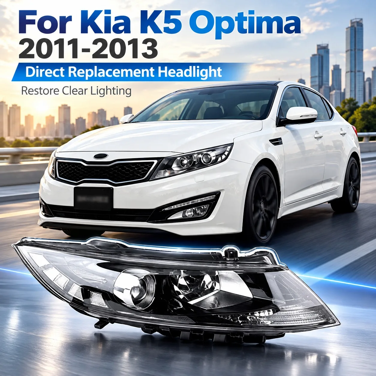 92102-4M001K Headlight For Kia K5 2011 2012 2013 Front Left Right Head Lamp Assembly Replacement Car Accesorios Para Coche