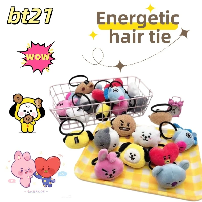 

Модная милая мультяшная резинка для волос BT21, аксессуар для прически, повязка для хвоста, корейский универсальный стиль, милые куклы, подходящие для друзей