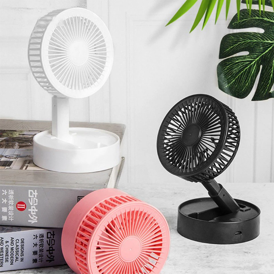 Hot Sell Portable Adjustable Height Desktop Fan USB Rechargeable Folding Telescopic Table Fan Desk Stand Mini Fan