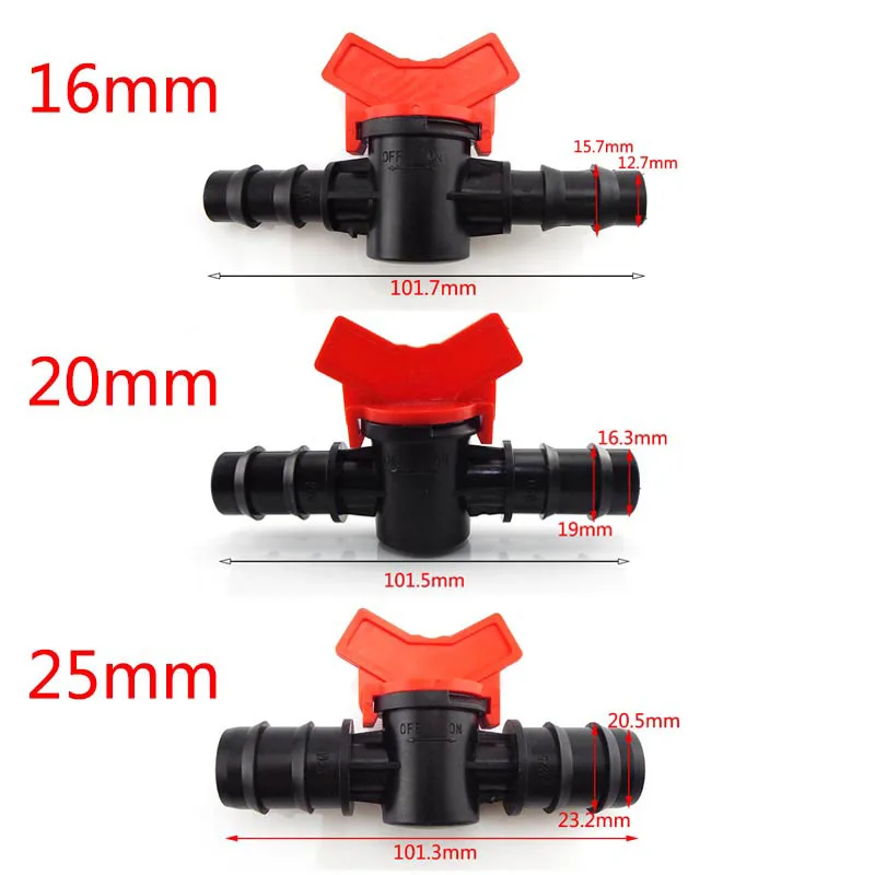 16mm 20mm 25mm Garden Water Tap Drip Irrigation Mini Switch Valve Waterstop Connectors Hose Adapter Home Garden Greenhouse D4