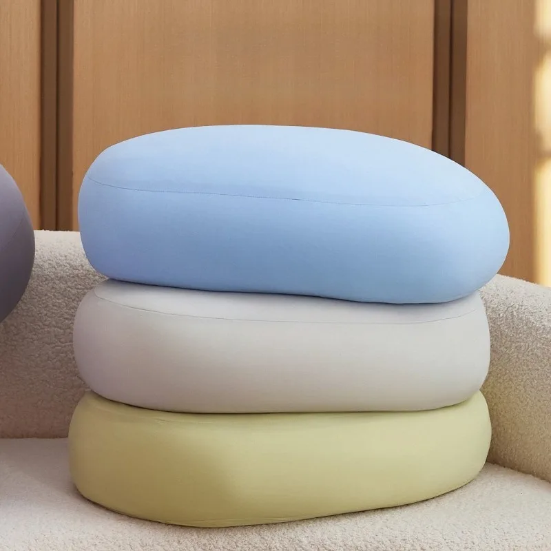 Summer Ice Silk Round Cooling Pillow, Comfort Cushion for Sofa Bedroom Headboard Cool Touch Pillow for Men Women Sleeping