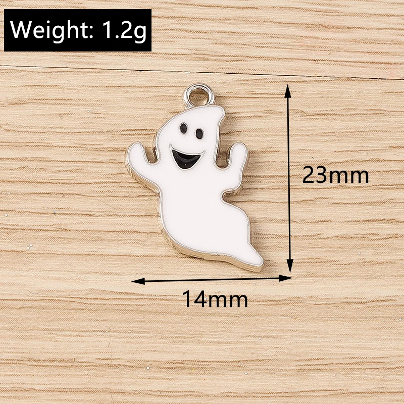 Tusember 10 Stück neue Halloween-Charms Kürbis Böser Geist Vampir Fledermaus Spinne Charms Anhänger für DIY Ohrring Halskette Schmuck – Detail 5