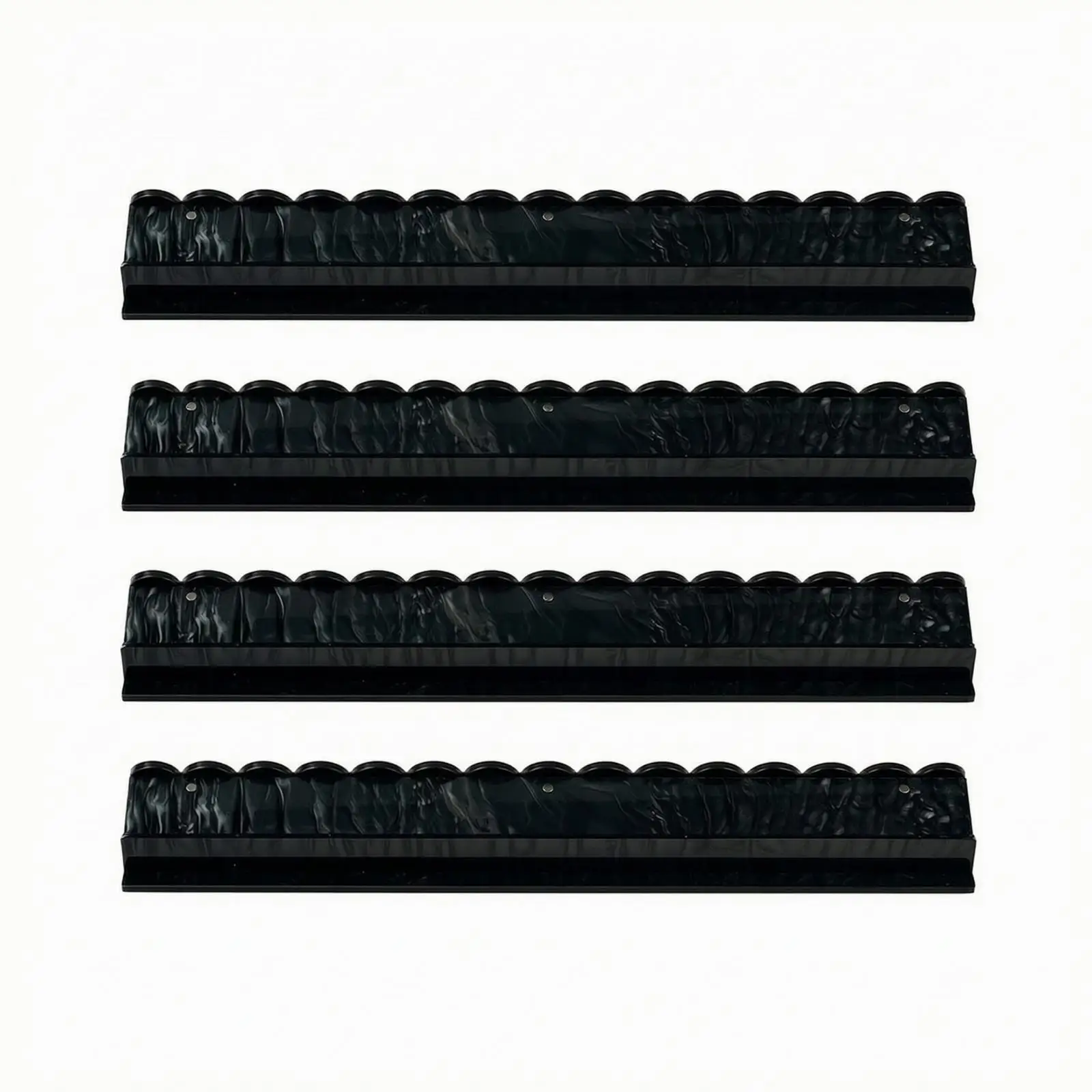 Marble Acrylic Mahjong Tile Ruler Rack with Pusher for Smooth Tile Stacking Home Game Table Accessory