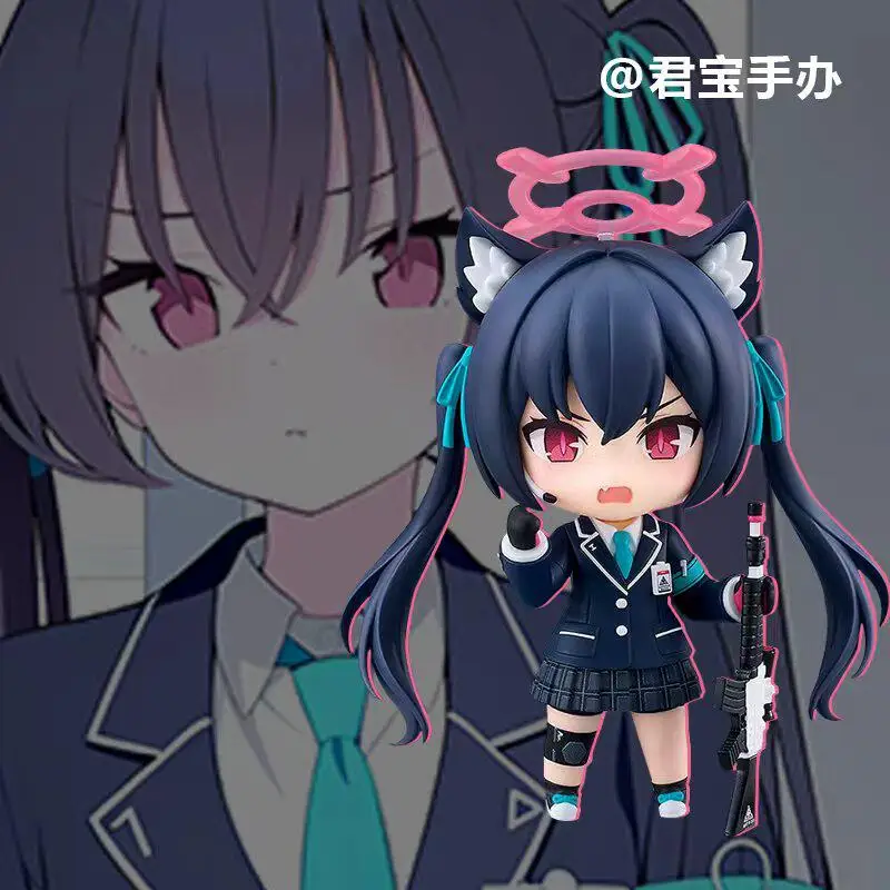 

10 см 2596 # Коллекционная фигурка Q-версии Blue Archive Курозоми Нацуко с меняющимися лицами, настольное украшение, милая игрушка