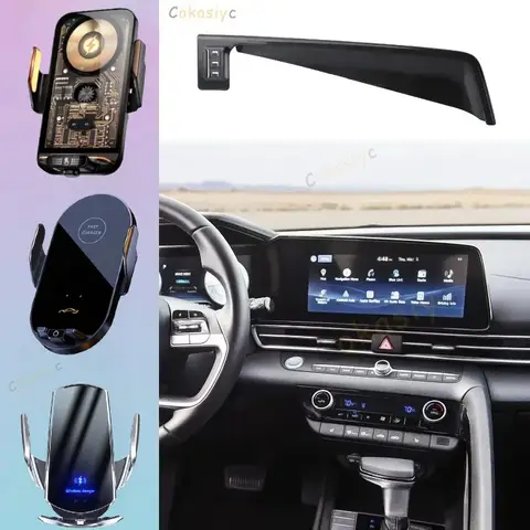 현대 Elantra CN7 2021 2022 2023 2024 전화 홀더 자동차 자석 무선 충전 전화 지원 MagSafe 자동차 액세서리