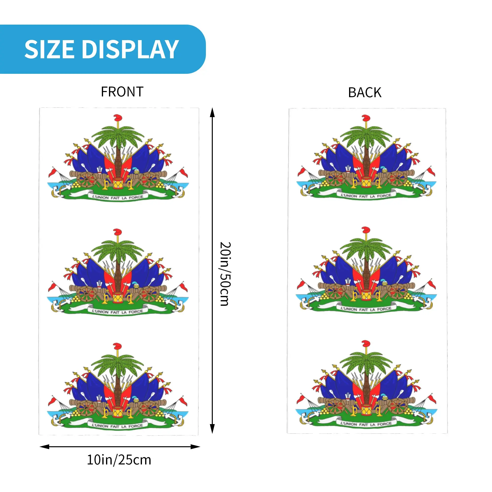 Haiti Flag Bandana Neck Gaiter for Ski Camping Women Men Wrap Scarf  Headband Warmer Face Scarf Cover view 2