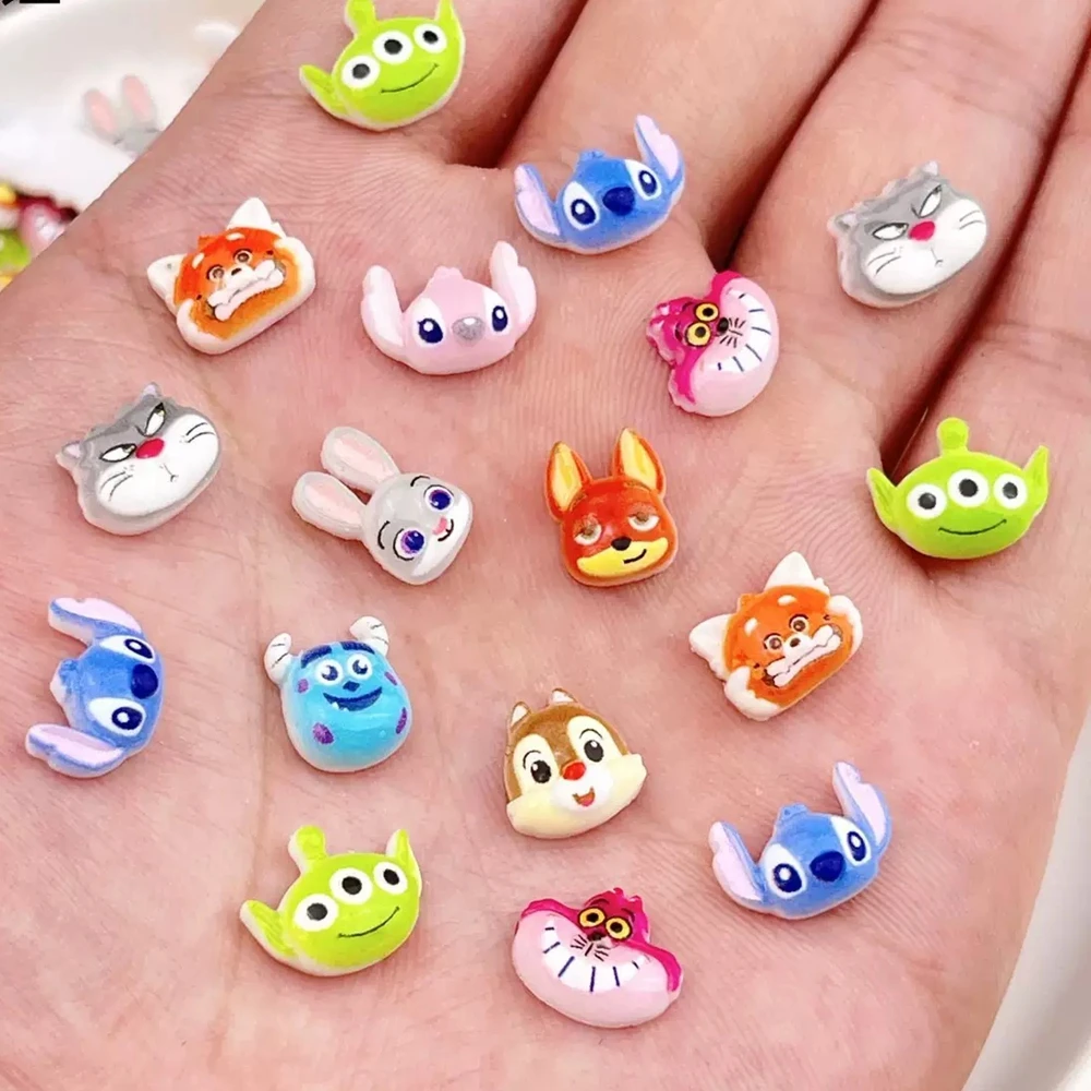 50 قطعة صغيرة Kawaii الكرتون الحيوان كبير الأذن الوحش سلسلة الراتنج سجل القصاصات Diy بها بنفسك القوس ديكور مانيكير اكسسوارات الحرف