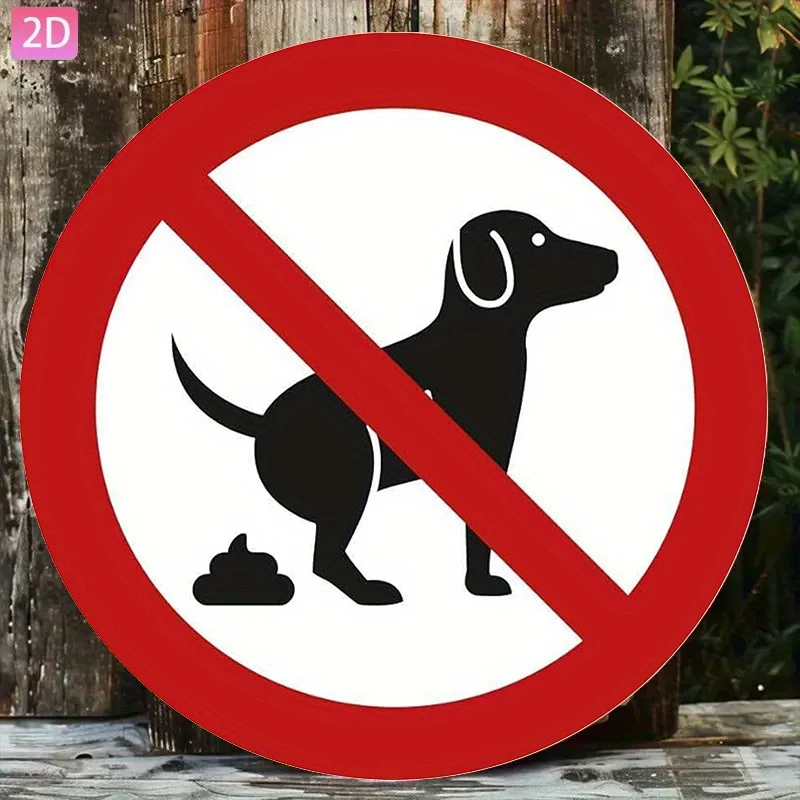 Schild „Kein Hundekot gestattet“ 2D Flaches Hochauflösendes Blechschild Metall-Wandkunst für Gartendekoration