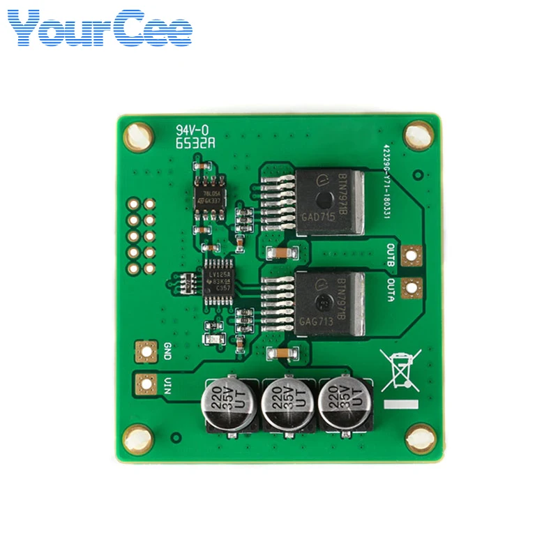 BTN7971B High Power H-Bridge DC Motor Drive Board 6V to 28V Control Amplifier Module for Smart Car Driving