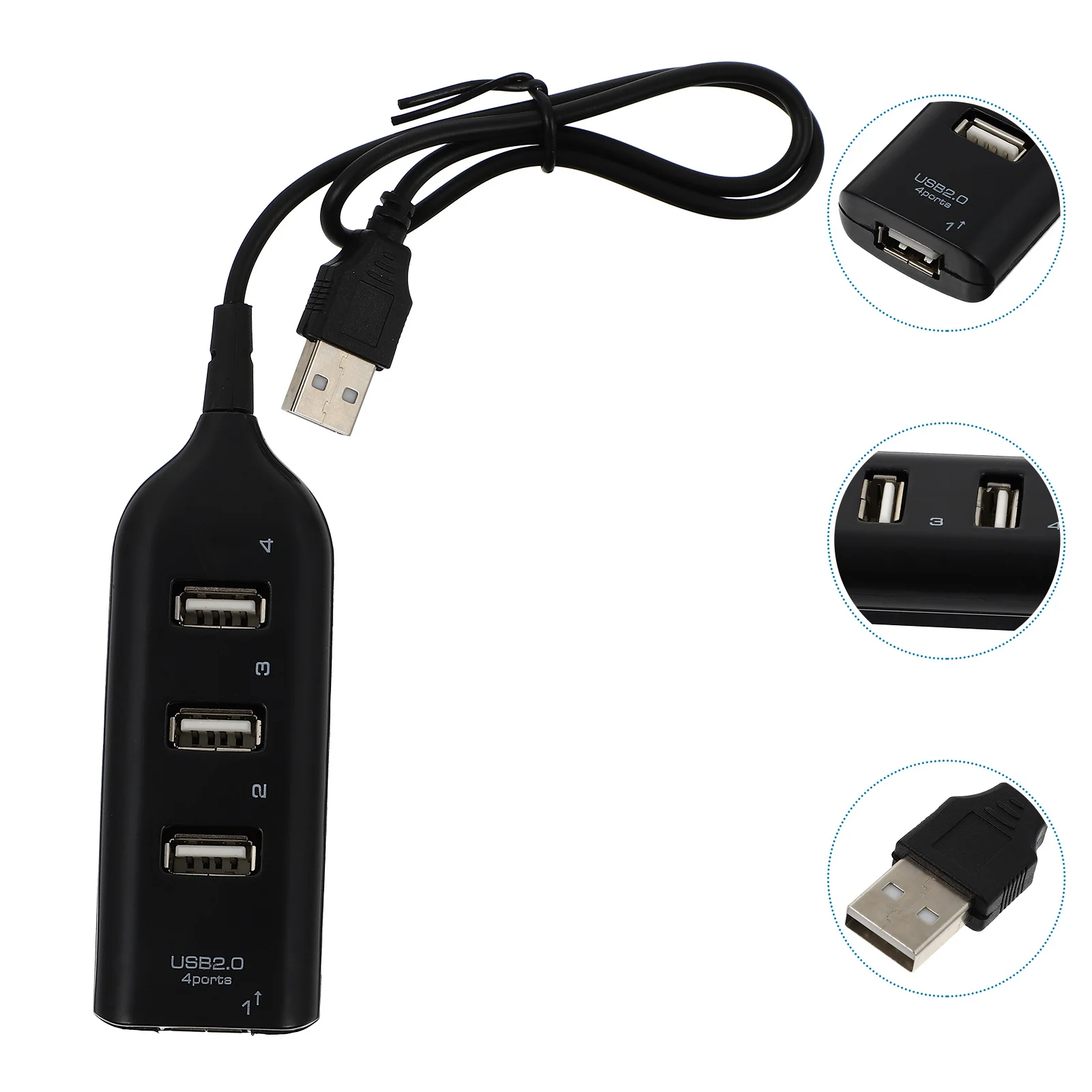 

1Pcs USB Hub 4 Port USB 2.0 Hub Portable Data Splitter Compatible with Laptop Desktop Easy Carry High No Driver