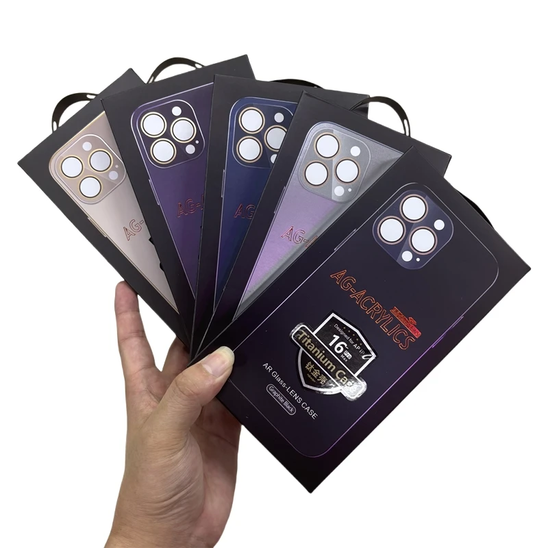 Новый чехол для телефона с матовым стеклом AG для iPhone 16, 15, 14, 13, 12, Pro Max Plus, титановый чехол с матовым акрилом и коробкой