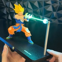 Nikolatoy Son Goku Kamehameha Wave Magnetic Light Lamp Dragon Ball Kakarotto Anime Model Ornament Action Figure Toy for Kids