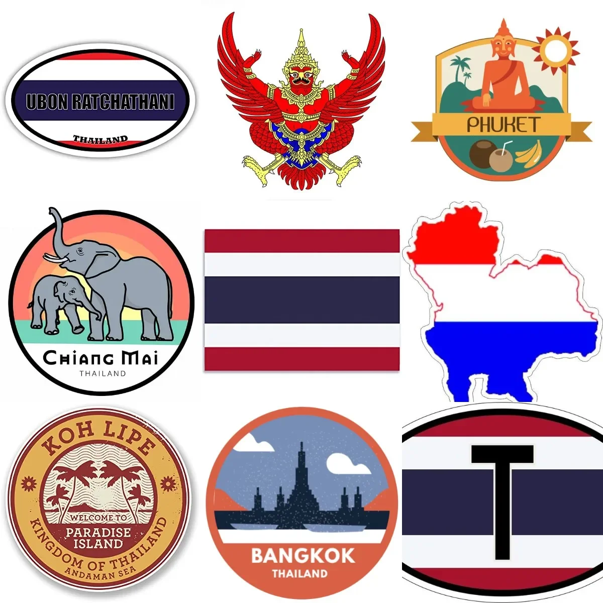

T Thailand Flag Map Elephant Emblem Creative Accessories Sticker for Decorate Car Table Motorcycle Off-road Camper Bumper Decal