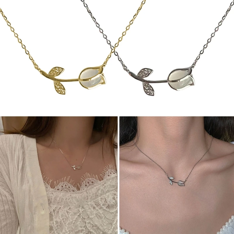 Beautifully Flower Necklace Wedding Banquet Pendant Clavicle Chain Couple