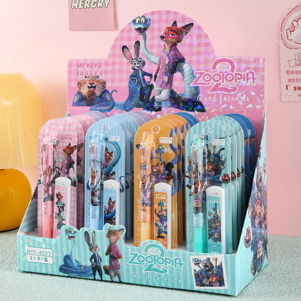 

24pcs Kawaii Disney Zootopia Mechanical Pencil Set Cute 0.5mm Drawing Writing Automatic Pen Student Stationery