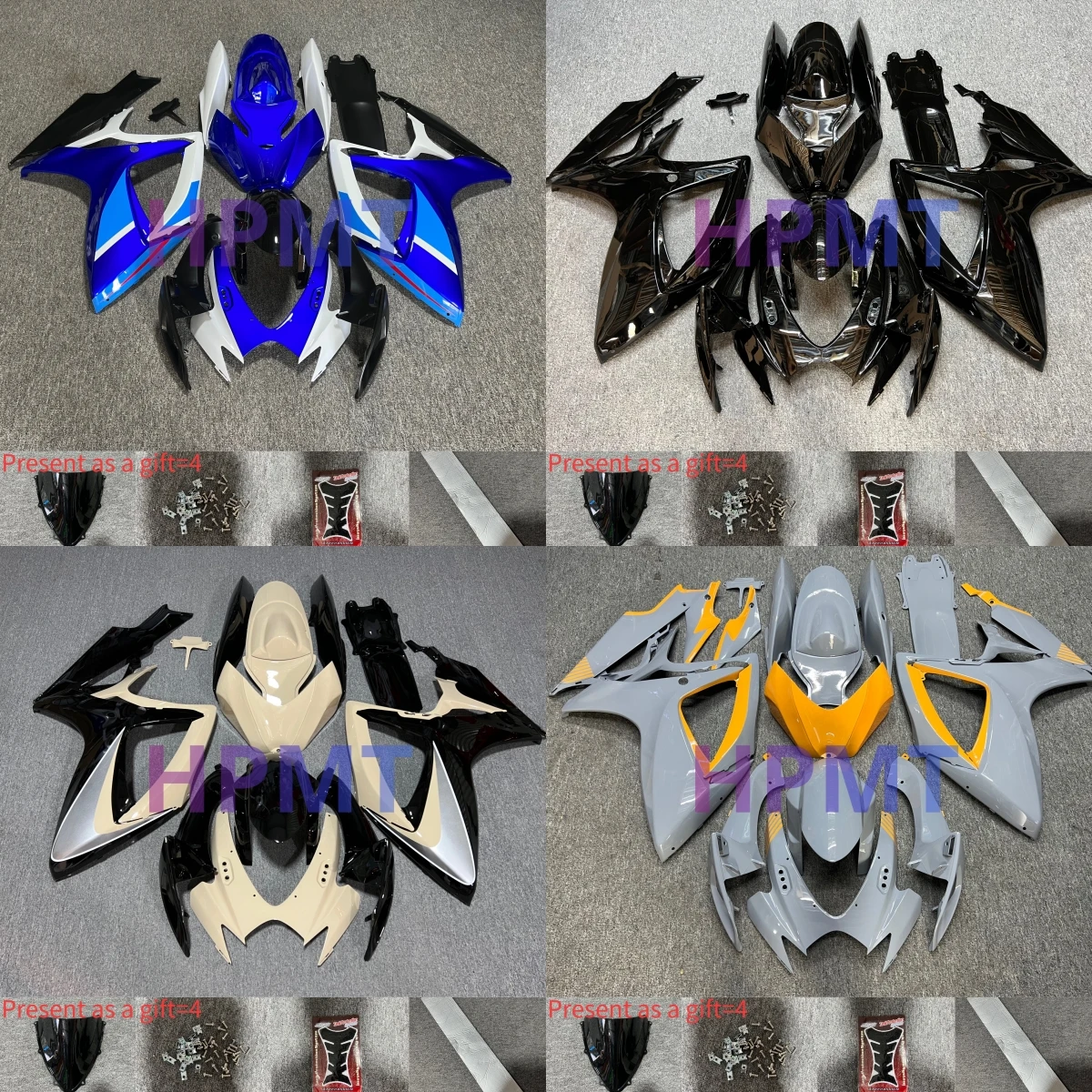 

Новый комплект обтекателей из АБС-пластика, подходящий для GSX-R600 750 K6 2006-2007 GSXR600-750 2006 2007, полный обтекатель кузова