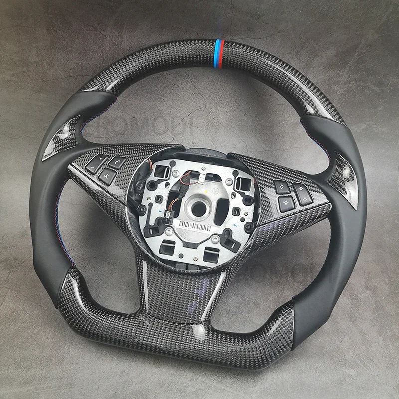 D-Shaped Carbon Fiber Racing Steering Wheel for BMW E60 E63 5 6 Series