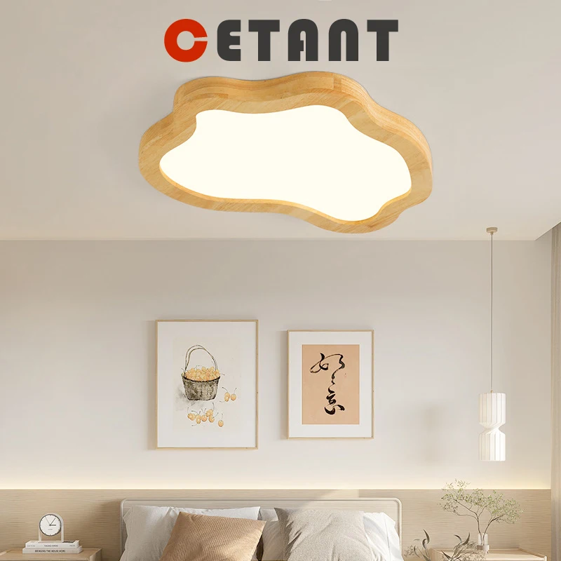 

Nordic Wooden Ceiling Light LED Dimmable Cloud Light for Living Room Bedroom Study Room Children's Room Warm Lighting Luminaries