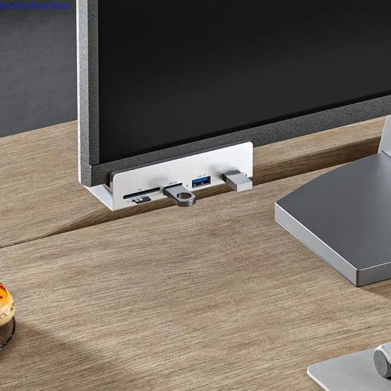 D0UA 휴대용 USB3.0 허브 유형 C 카드 리더가 여러 인터페이스가있는 빠른 첨부