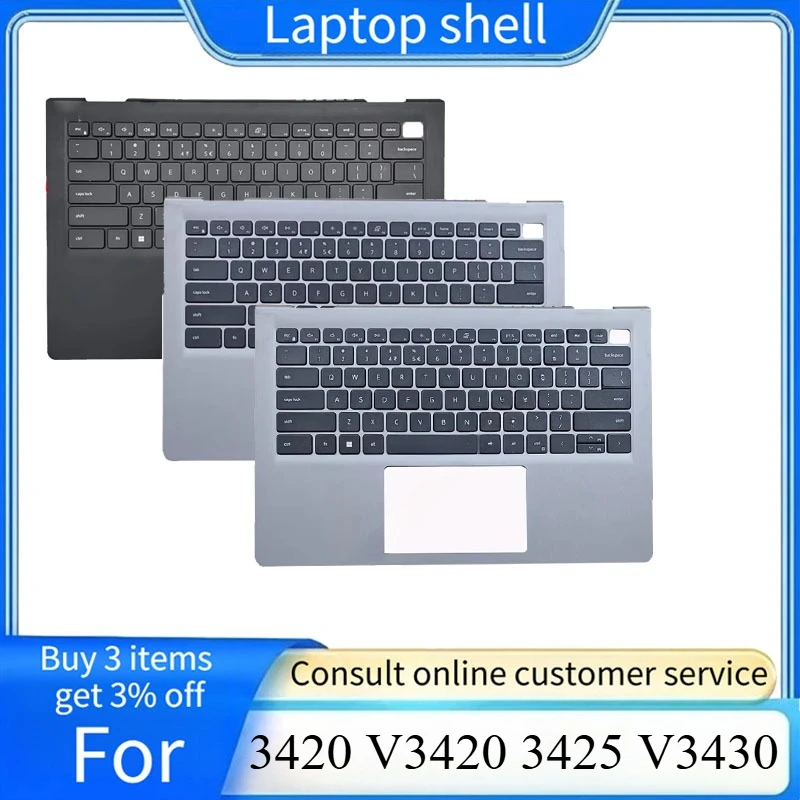 For Dell Vostro14 3420 V3420 3425 V3430 P152G Original New US Backlight Keyboard Laptop Palmrest Upper