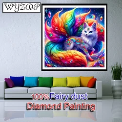 Pretty fox 5D Diy 100% Fairy Dust Diamond Painting Kits Full Square Diamond Embroidery Cross Stitch AB Diamond Art Crystal Docer