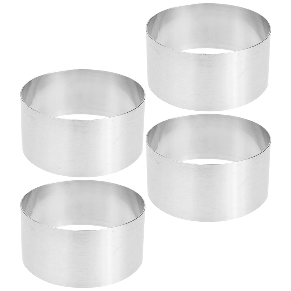 

4 Pcs Paper Cup Baking Mold Decoration Cake Ring Stainless Steel Round Molds for