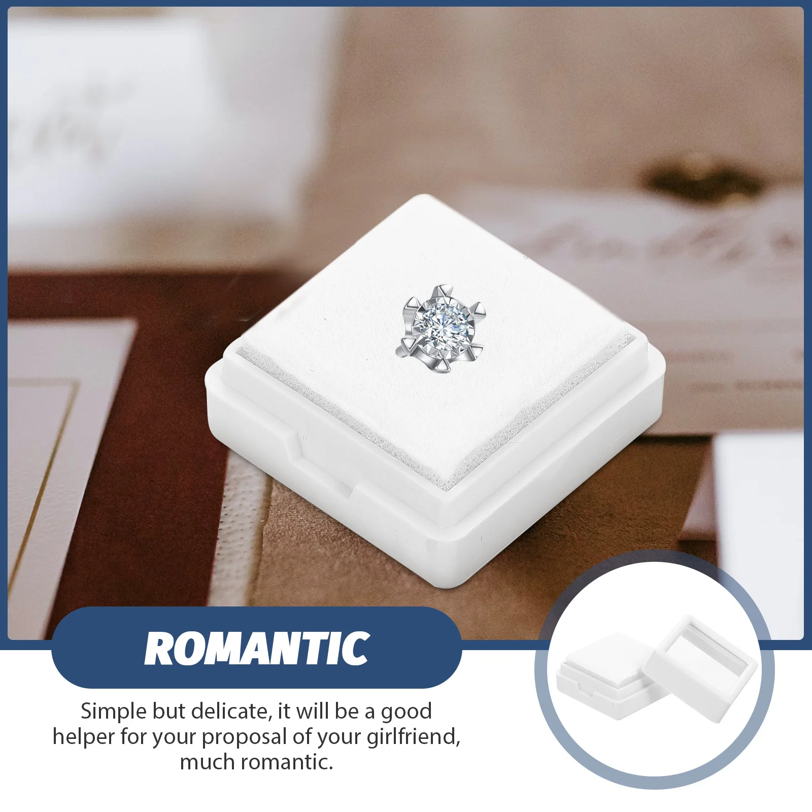 

20Pcs Compact Ring Presentation Box Premium ABS Acrylic Material Closure Romantic Engagement Proposal Gift Case Small