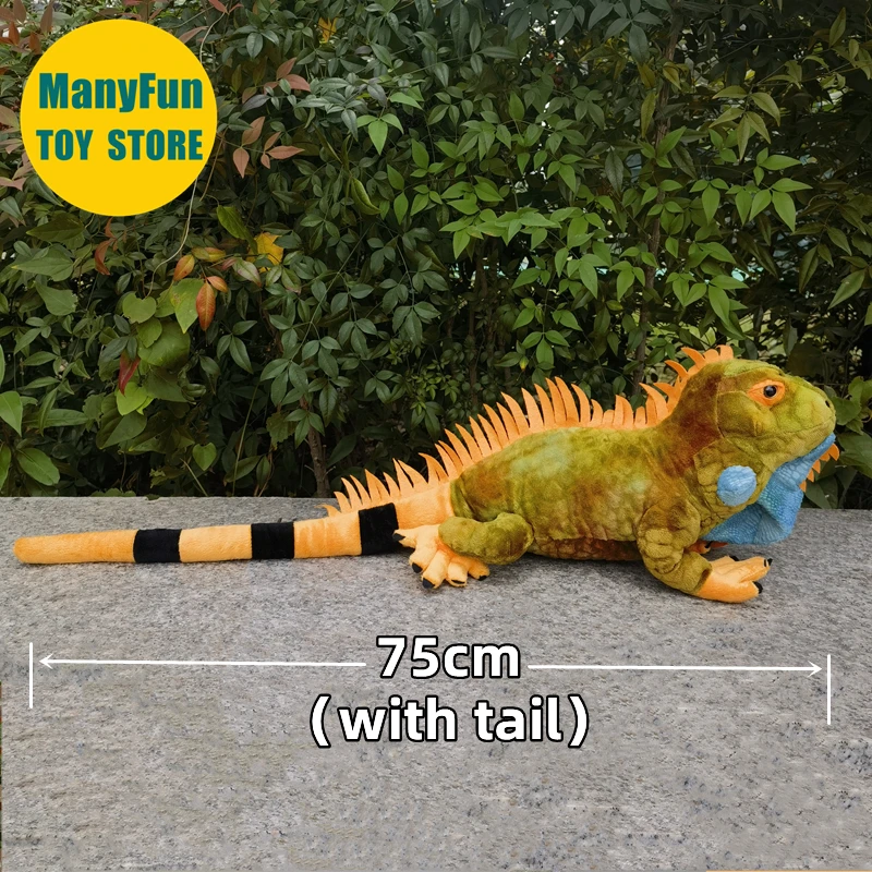 Green Iguana Plüschtier, realistisches Marine Iguana Plüschtier, lebensechte Eidechse, Stofftier, amerikanische Iguana, Simulationspuppe, Spielzeug, Geschenk