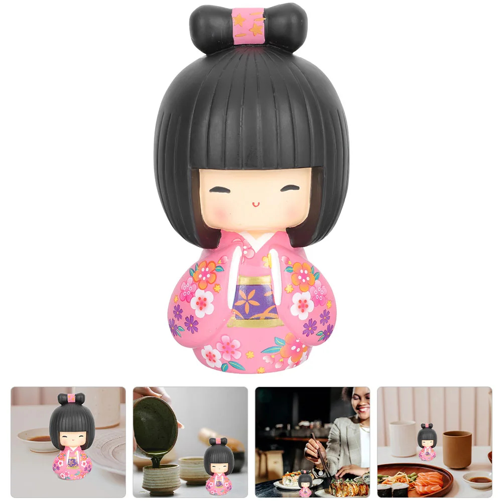 Modern Japanese Kokeshi Lovely Decoration Japanese Kimono Resin Kimono Japanese Restaurant Tabletops Ornament