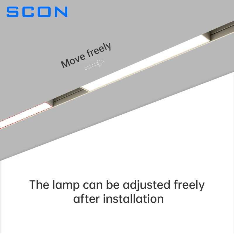 SCON Nowoczesne magnetyczne światło szynowe Biały system sufitowy szyny Wewnętrzne oświetlenie szynowe Spot Rail Spotlight Wpuszczane światła