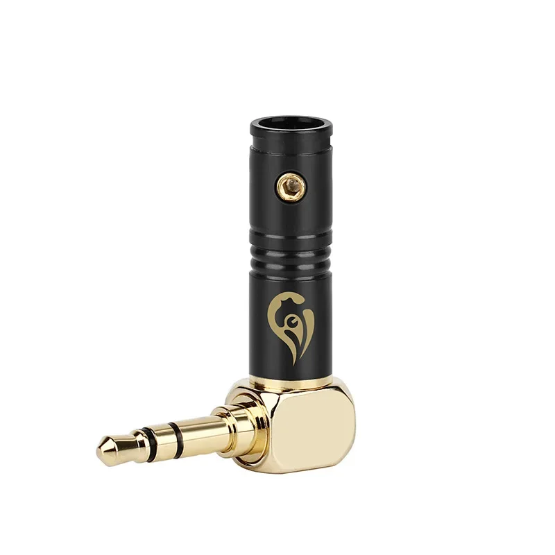 3.5mm Jack Earphone Plug Connectors Right Angle 3 Poles HiFi Headphone 90 Degree Audio Adapter Gold Plated Hardware