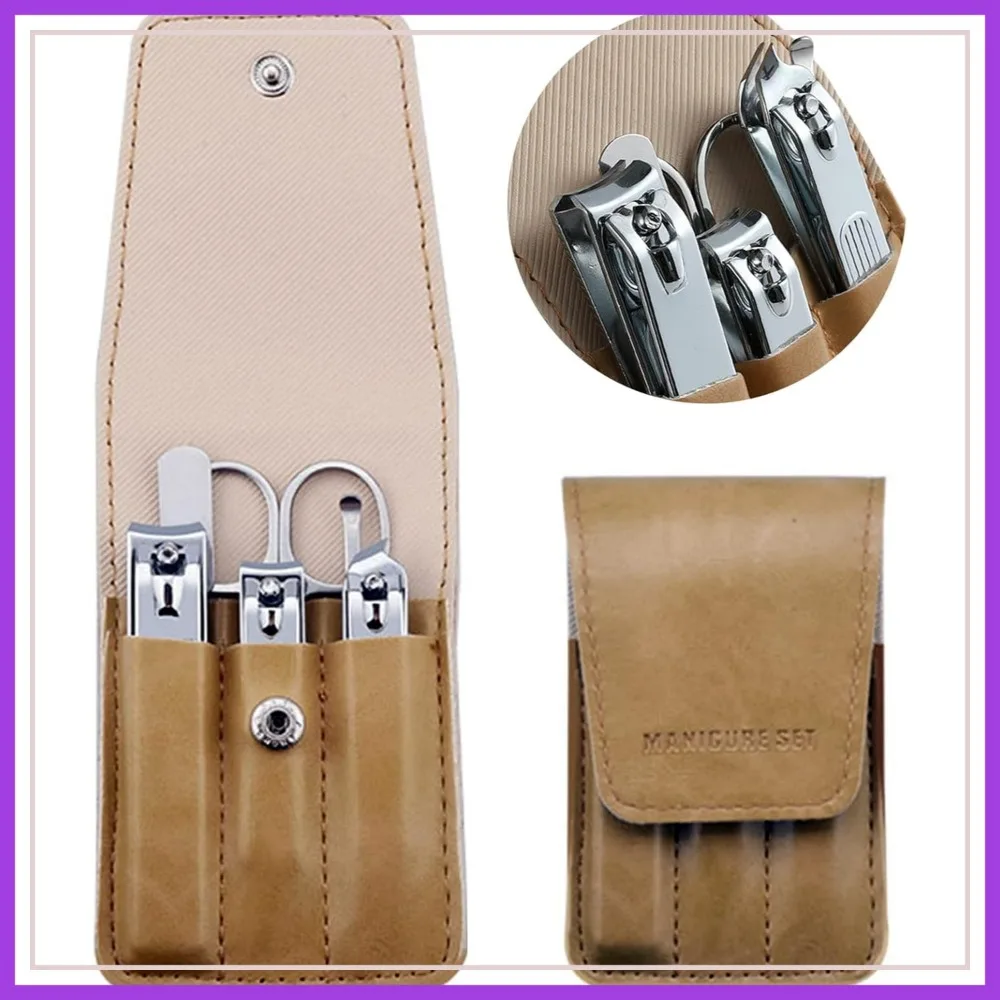 

6 Pcs Stainless Steel Nail Clipper Set, Toenail & Fingernail Clippers with PU Leather Case, Travel Manicure Kit for Men & Women