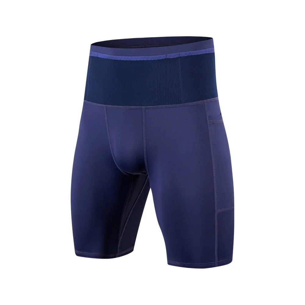 Herren-Kompressions-Marathon-Laufshorts mit Hüfttasche, schnell trocknend, für Training, Fitness, Sport, enge Shorts – Detail 12