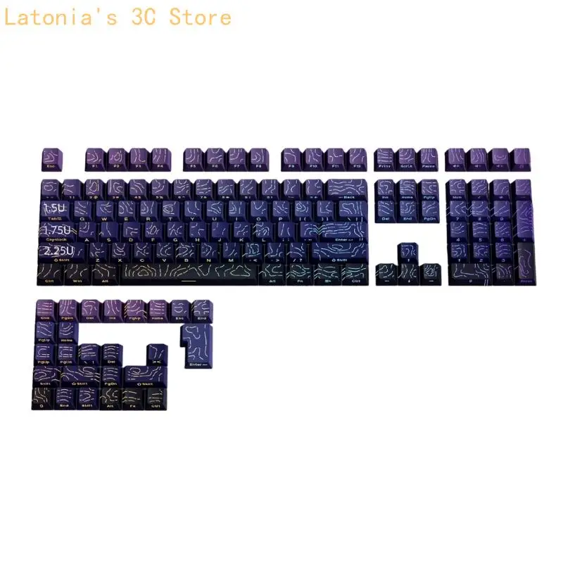97-Tasten, seitlich bedruckte Tastenkappen, professionelle PBT-Konturlinien, OEM-Höhen-Upgrades für mechanische PC-Tastaturen – Detail 6