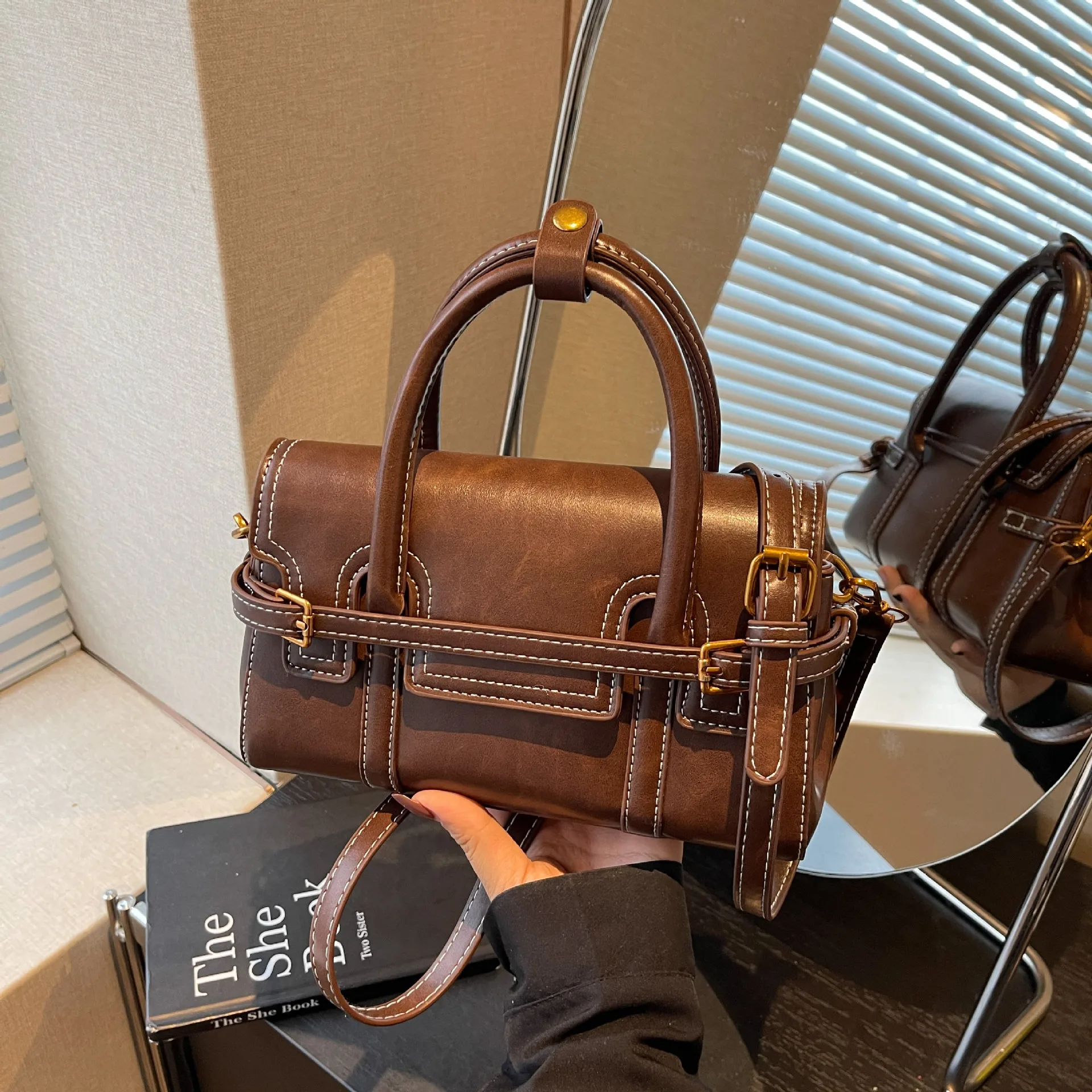 

Универсальная сумка через плечо 192, минималистичный квадратный кошелек для женщин, повседневная сумка через плечо, сумка для пригородных поездок под мышками в день-ночь