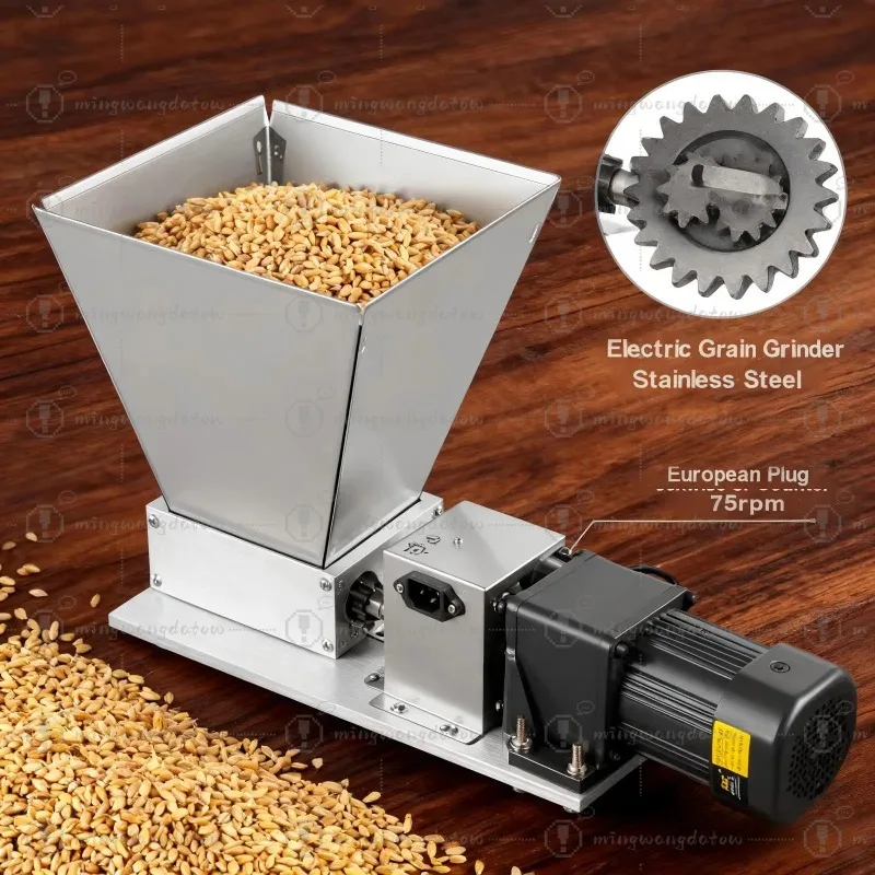 

4L 60W Electric Grain Grinder Electric Roller Stainless Steel Coarse Grain Grinder 220V Can Grind Crops or Crushing Feed