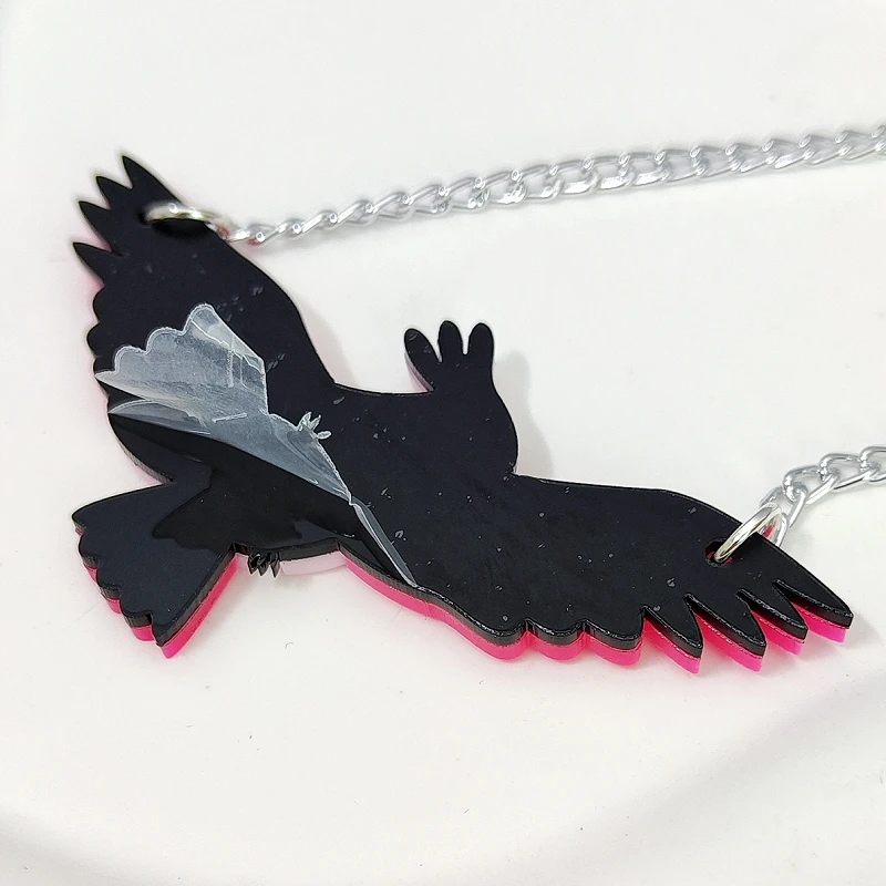 KUGUYS Cute HOT Pink Parrot SHort Necklace for Women Tropical Bird Acrylic Beach Holiday Jewelry