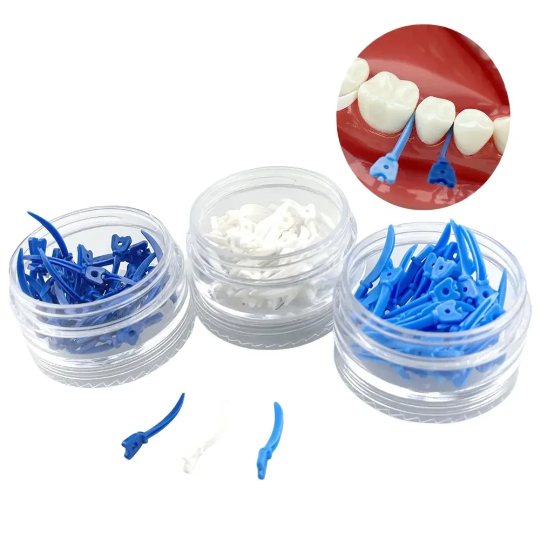 

120pcs Dental Wedges Plastic Disposable Wedge Dental Sectional Matrix System Refill Tulwar Teeth Interproximal with Holes