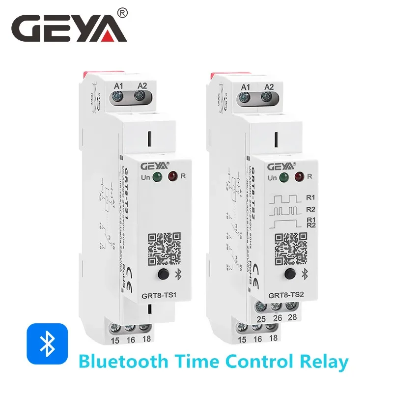 GEYA GRT8-TS Bluetooth Time Control Relay 220V 110V 24V AC~DC Power on off WirelessTimer Switch 16A Mobile Control Smart Timer