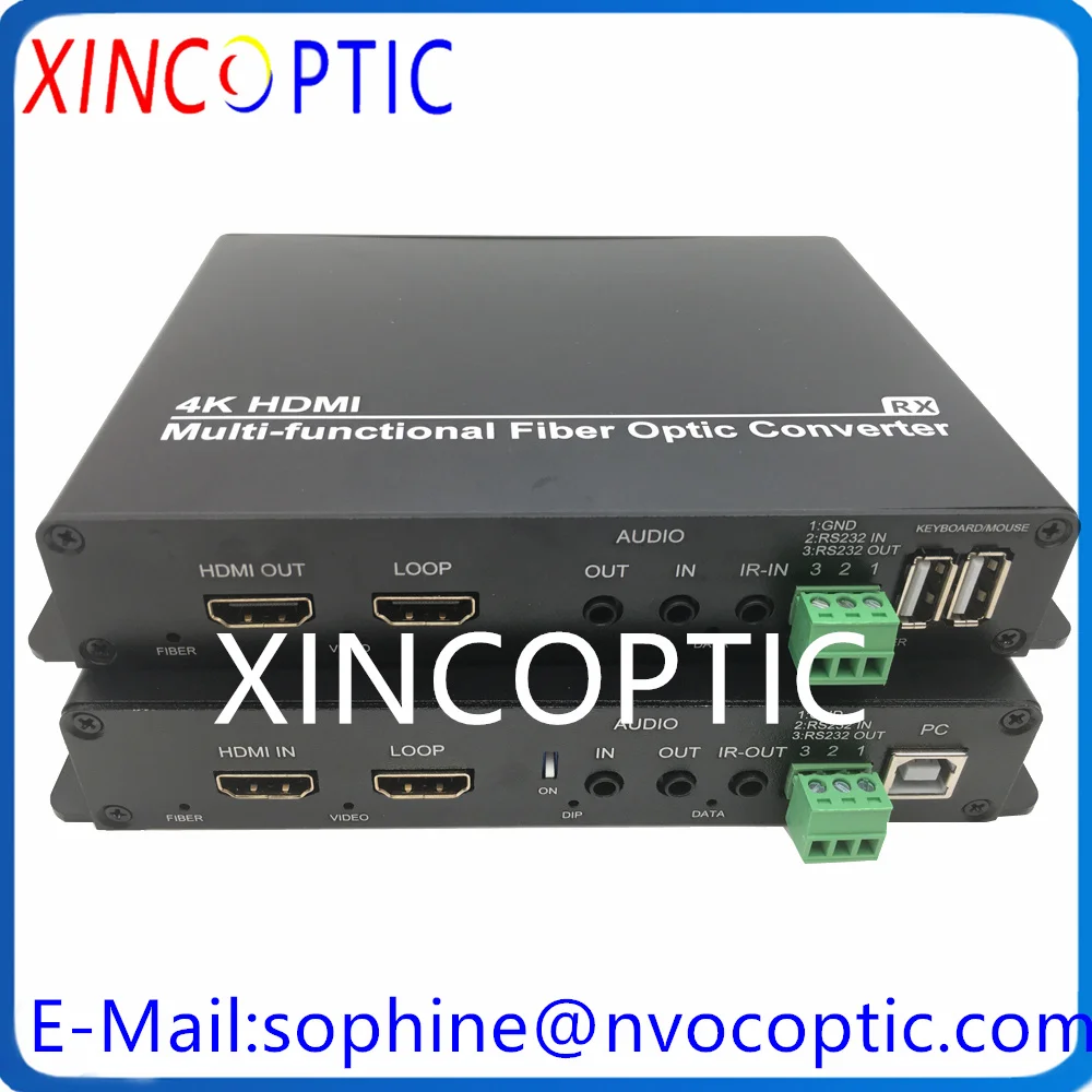 Imagem -05 - Hdmi Conversor de Fibra Óptica Kvm lc Sfp Extender Bidi Stereo 35 Milímetros de Áudio 1ch 1080p Usb Rs485 1ch ir Reverso sobre sm Bidi