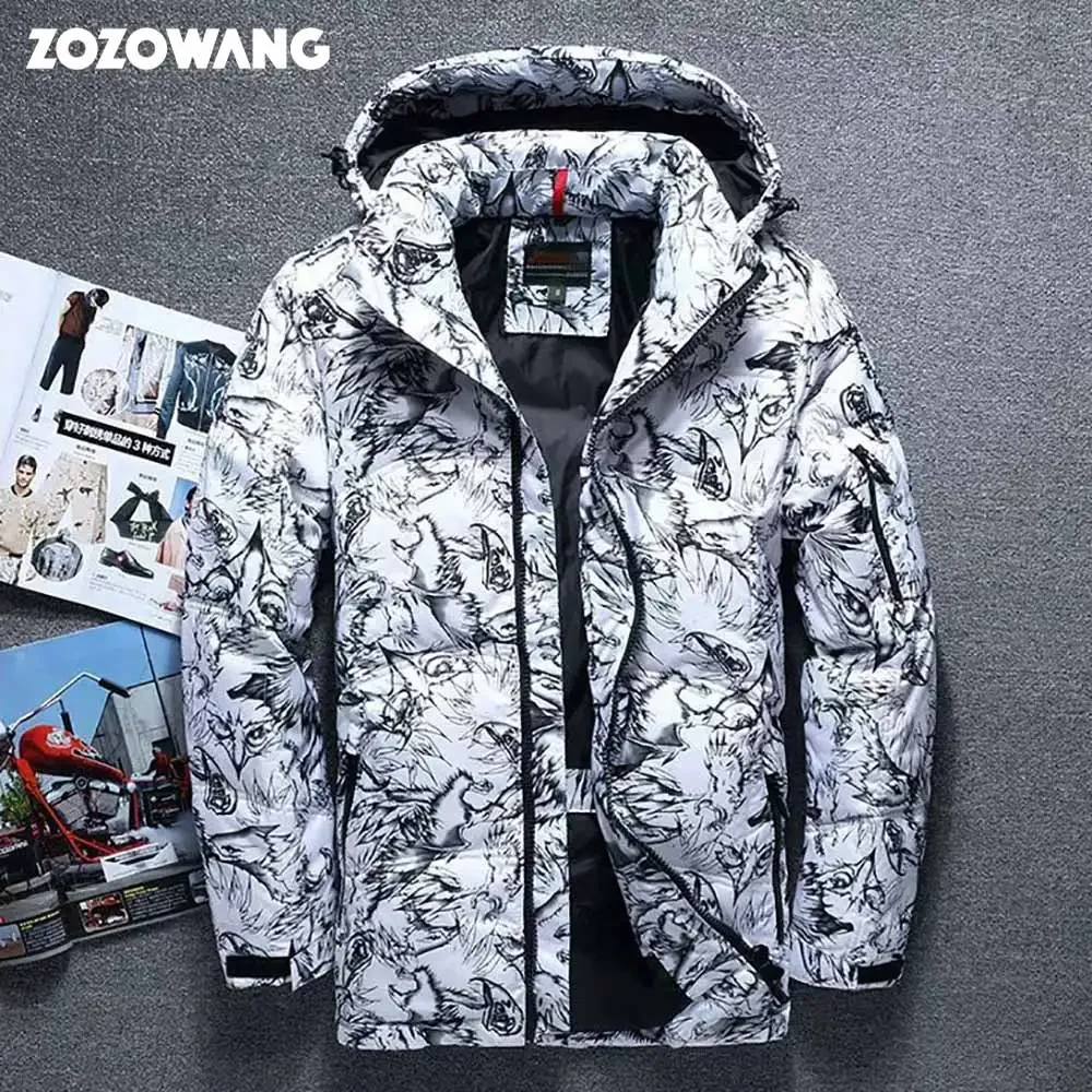 ZOZOWANG 2024 Winter Jacket High Quality Winter Thick White Duck Thick Down Jacket Men Camouflage Hooded Doudoune Homme Feather