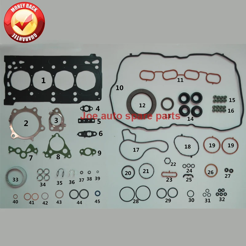 

Полный комплект прокладок двигателя 9NR 9NR-FTS 9NRFTS для Toyota Corolla Levin NRE21 ZRE18 1197cc 1.2L 04111-0Y120 041110Y120