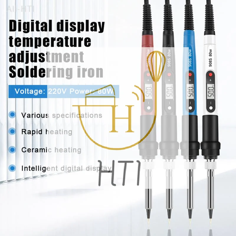 

80W Digital Electric Soldering Iron Set Kit 220V 110V Temperature Adjustable LCD Display Solder Welding Iron Tool Tips