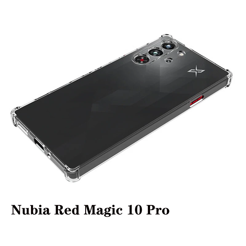 حافظة وسادة هوائية لهاتف ZTE Nubia Red Magic 10 Pro NX789J وسادة هوائية شفافة من السيليكون بولي يوريثان غطاء خلفي ناعم لهاتف Nubia Redmagic 10 Pro