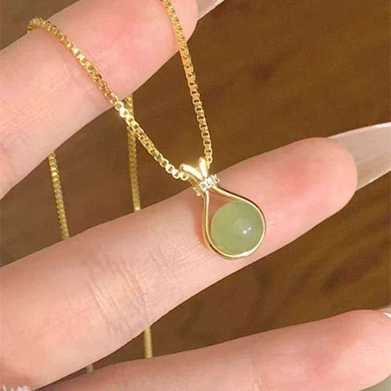 New Fashion Fine Jewelry Japanese Style Zircon Blessing Bag Charm Chain Choker Necklaces Pendants for Women